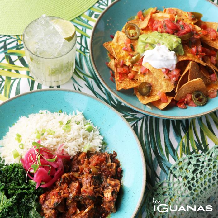 Colourful dishes of Mexican vegan cuisine